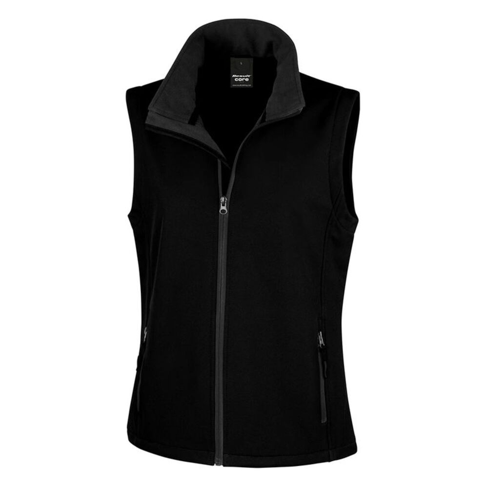 Result Womens/Ladies Softshell Body Warmer / Black